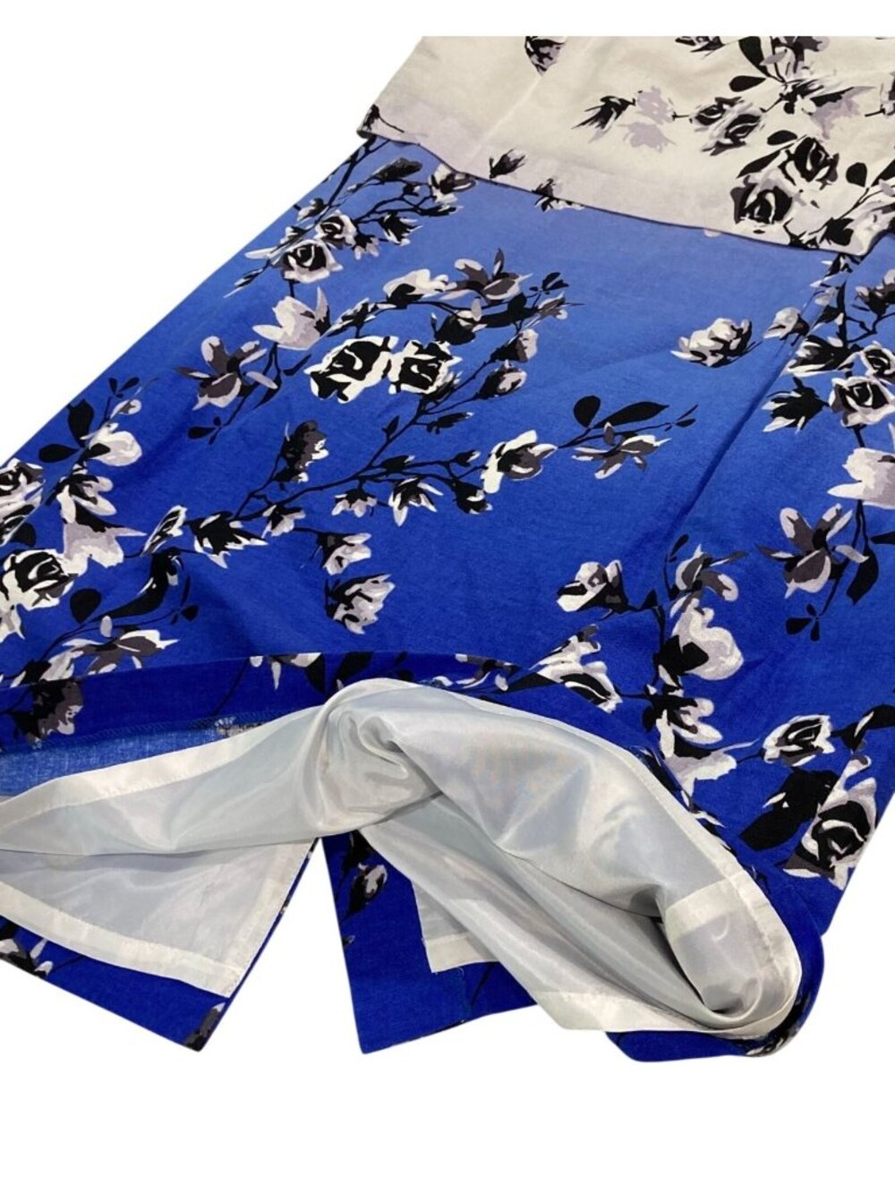 Ivanka Trump Floral Linen Layered Sheath Dress 14 Blue Ombre Feminine Romantic - Picture 4 of 12